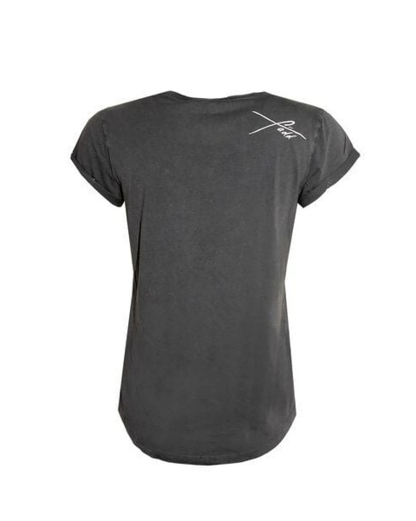 FÄDD Damen T-Shirt Rundhals aus Bio-Baumwolle "Der weiße V BT" Grau – Ansicht 3
