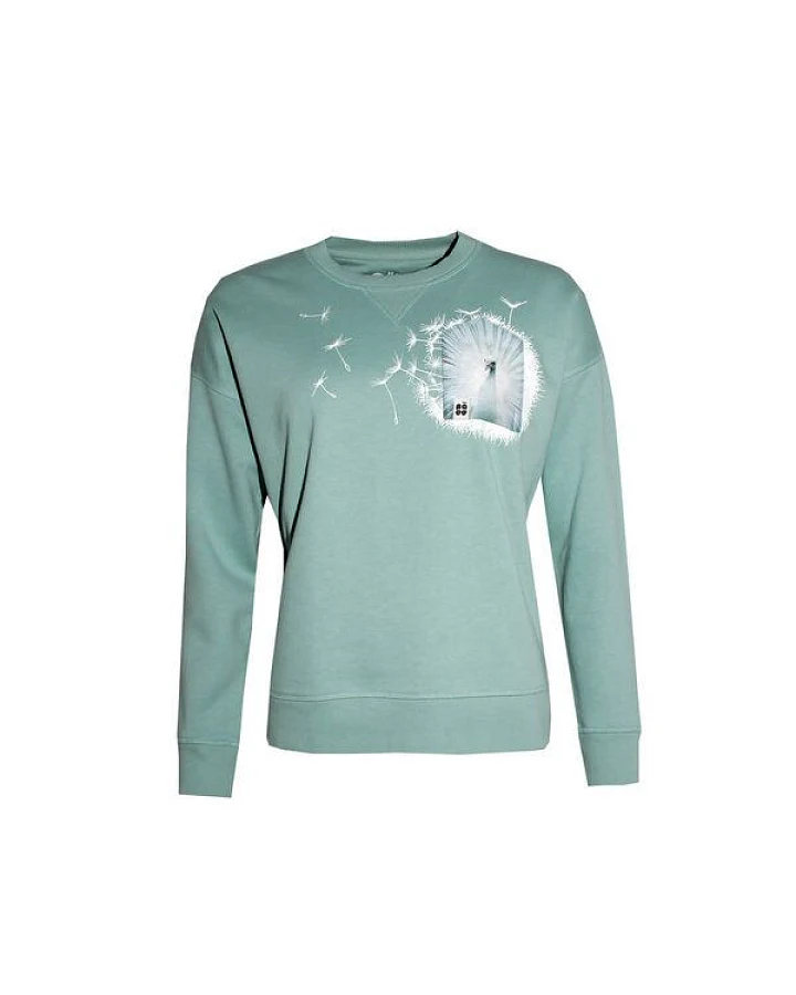 FÄDD Damen Sweatshirt Pullover aus Bio-Baumwolle "weißer V BT" Grün