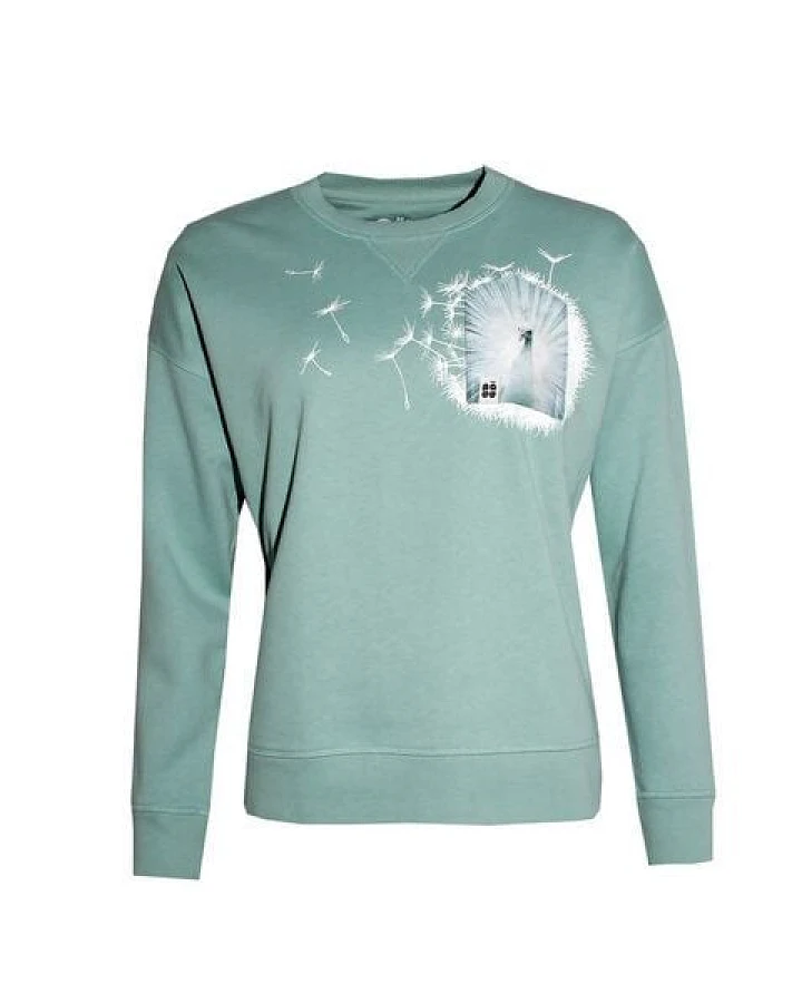 FÄDD Damen Sweatshirt Pullover aus Bio-Baumwolle "weißer V BT" Grün