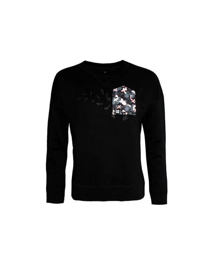 FÄDD Damen Sweatshirt Pullover aus Bio-Baumwolle "Bit Koi BT" Schwarz