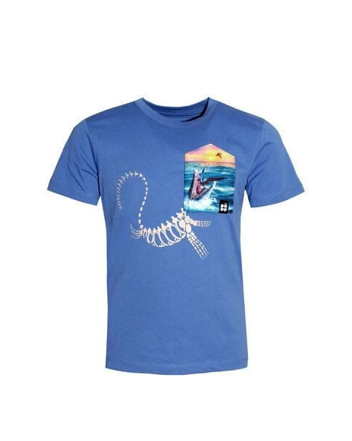 FÄDD Kinder T-Shirt Rundhals Bio-Baumwolle "Mosasaurus BT" Blau