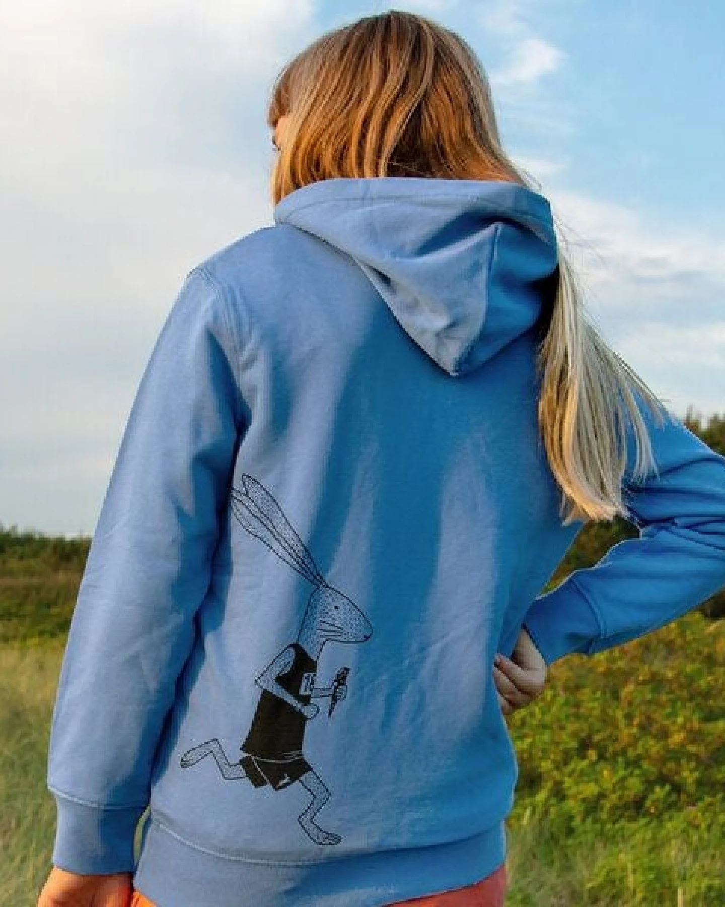 Cmig Kinder Hoodie Laufhase in blau – Ansicht 4