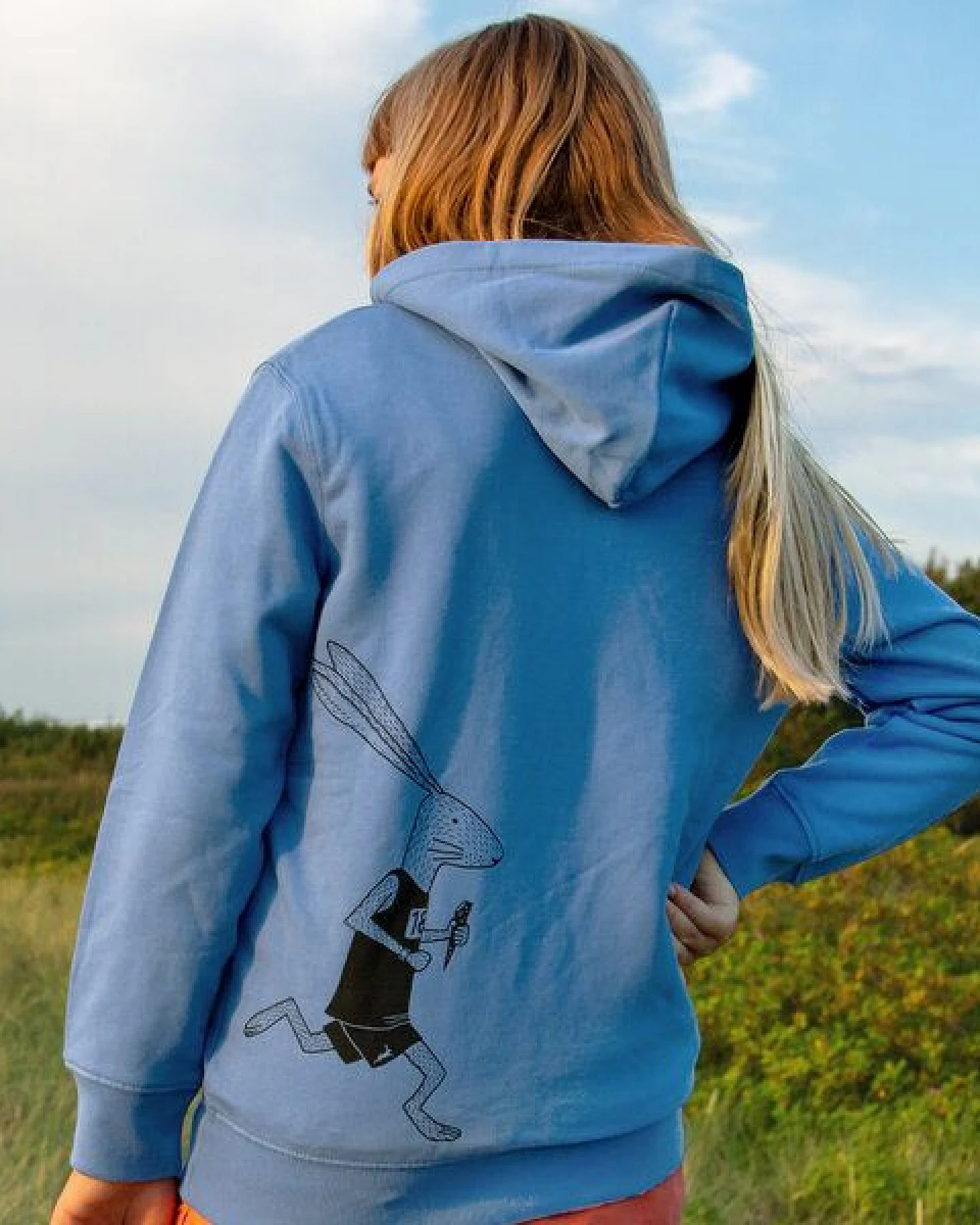 Cmig Kinder Hoodie Laufhase in blau – Ansicht 4