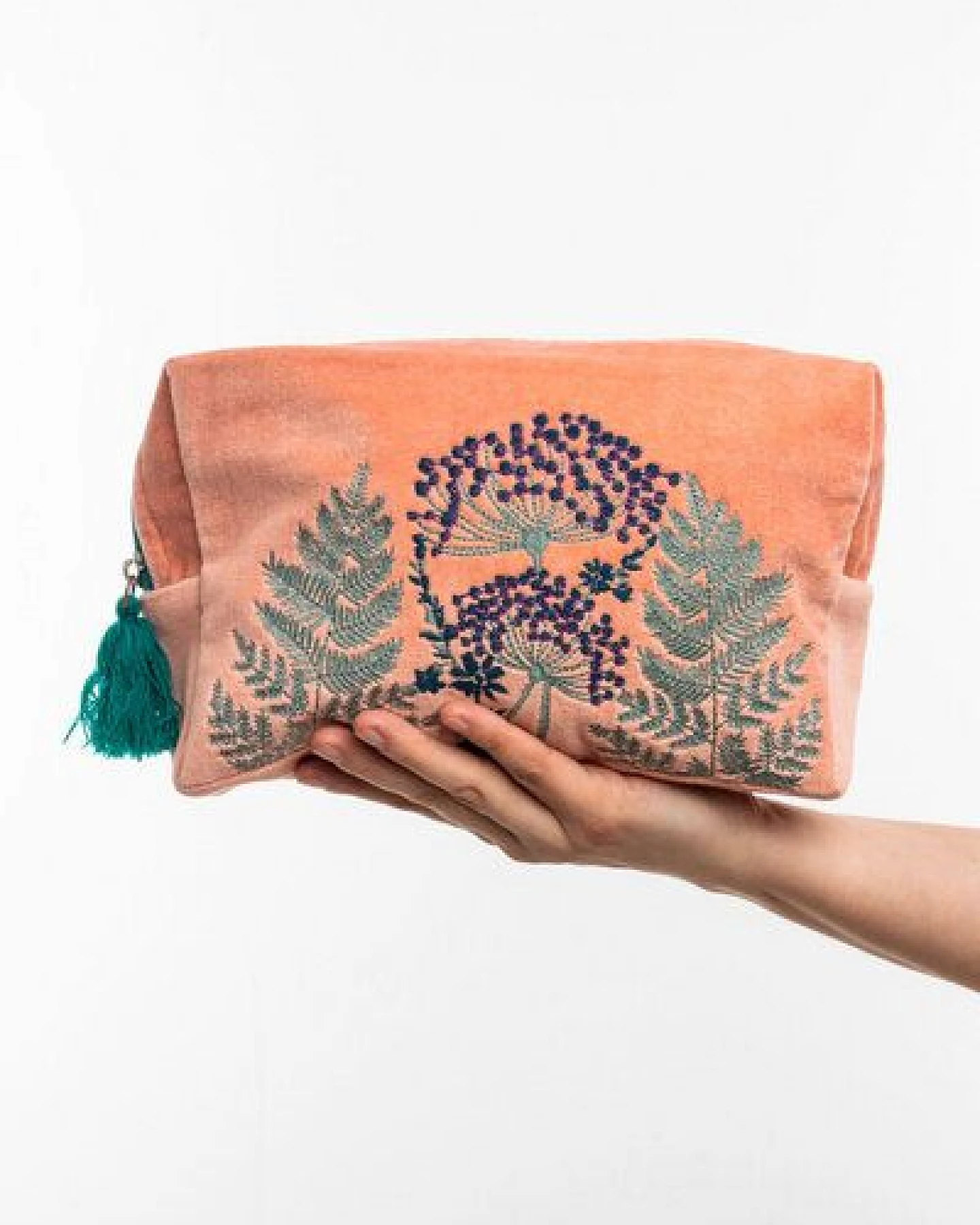 TRANQUILLO Kosmetiktasche / Samttäschchen VELVET BLOOM ART / VELVET LEAVES (BAG313 BAG314, BAG315, BAG316) – Ansicht 3