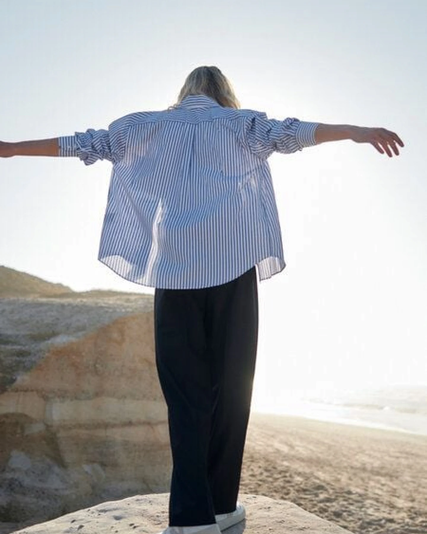 WOTE Streifen Bluse Oversized – Ansicht 4