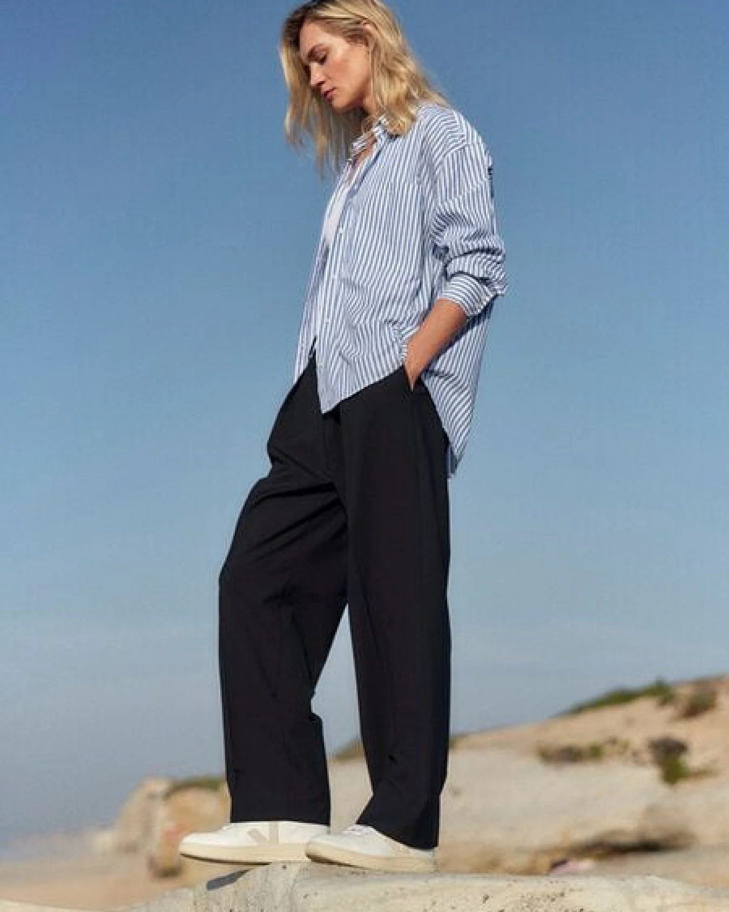 WOTE Streifen Bluse Oversized – Ansicht 2