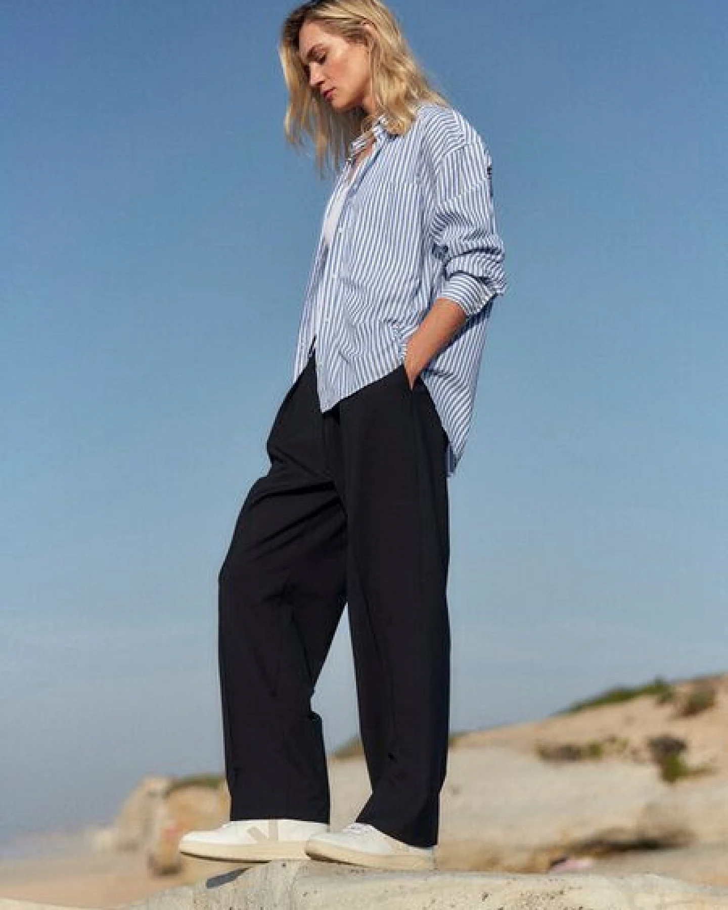 WOTE Streifen Bluse Oversized – Ansicht 2