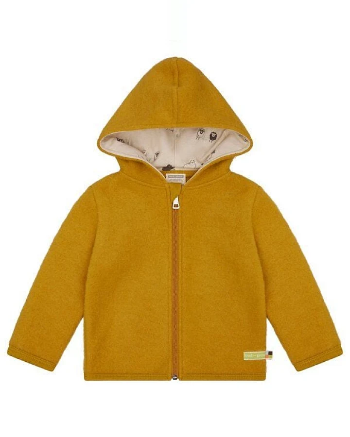 loud + proud Babys & Kinder Wollfleece-Jacke mit Kapuze, GOTS-zertifiziert