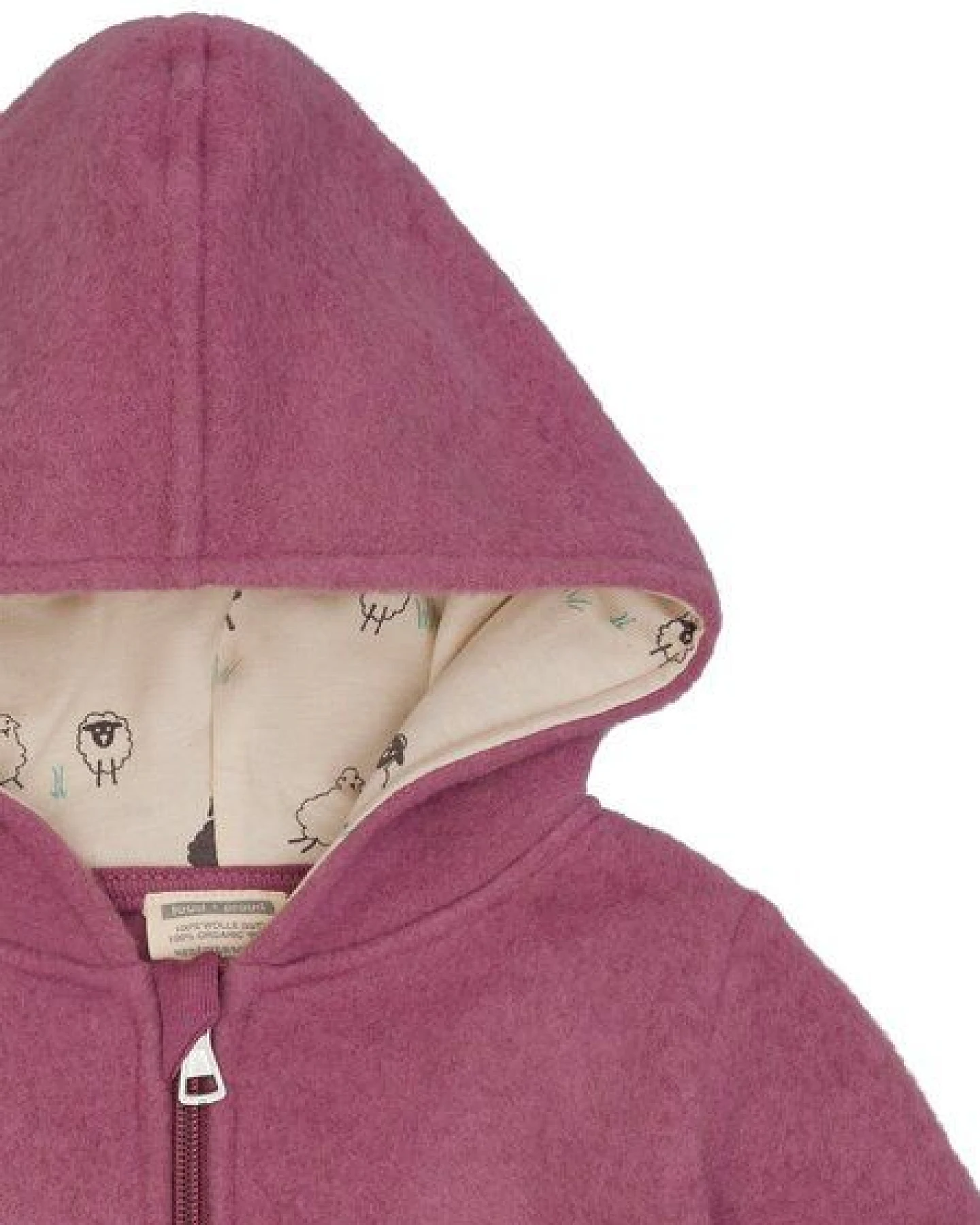 loud + proud Babys & Kinder Wollfleece-Jacke mit Kapuze, GOTS-zertifiziert – Ansicht 3