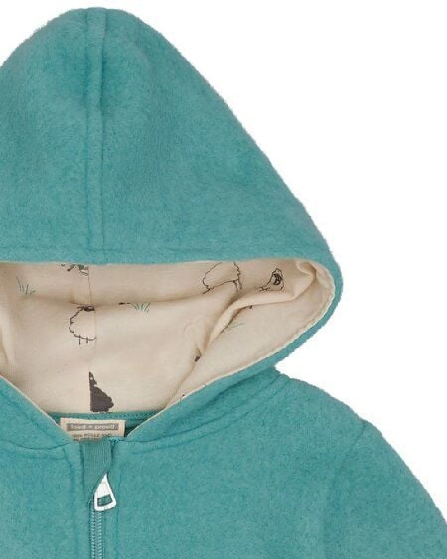loud + proud Babys & Kinder Wollfleece-Jacke mit Kapuze, GOTS-zertifiziert – Ansicht 3