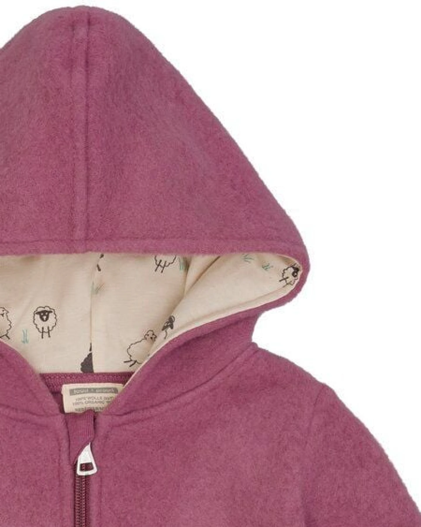 loud + proud Babys & Kinder Wollfleece-Jacke mit Kapuze, GOTS-zertifiziert – Ansicht 3