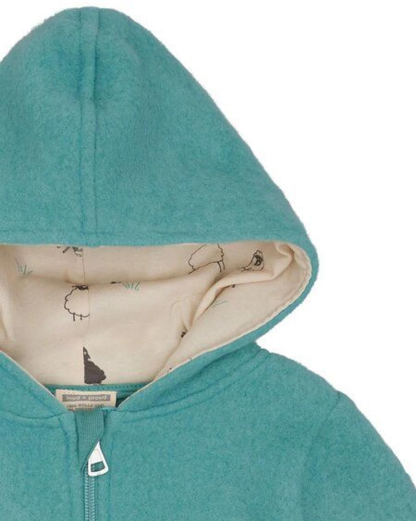 loud + proud Babys & Kinder Wollfleece-Jacke mit Kapuze, GOTS-zertifiziert – Ansicht 3