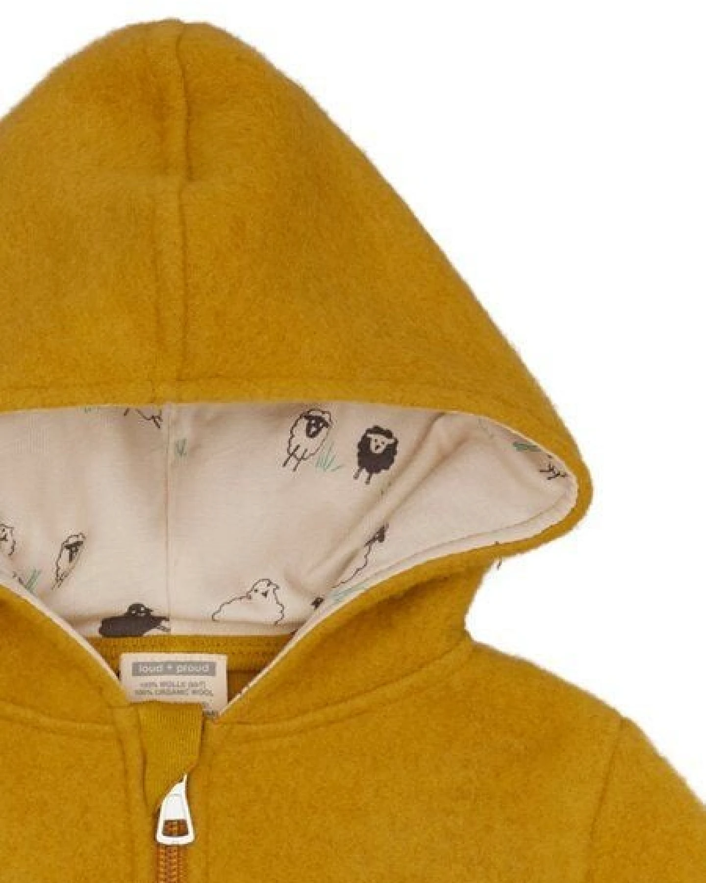 loud + proud Babys & Kinder Wollfleece-Jacke mit Kapuze, GOTS-zertifiziert – Ansicht 3