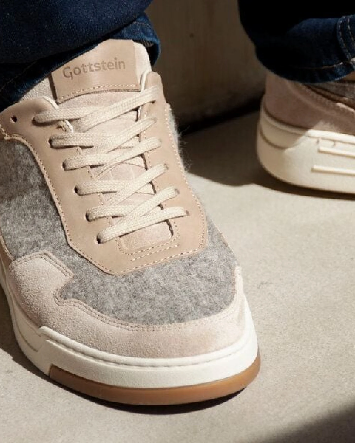 Gottstein Woll-Sneaker Flow - Nachhaltiger Wollschuh für Damen & Herren aus 100% Schurwolle & hochwertigen Wildleder - Freizeit Sneakers aus Wool - Low-Top Schnürer – Ansicht 2
