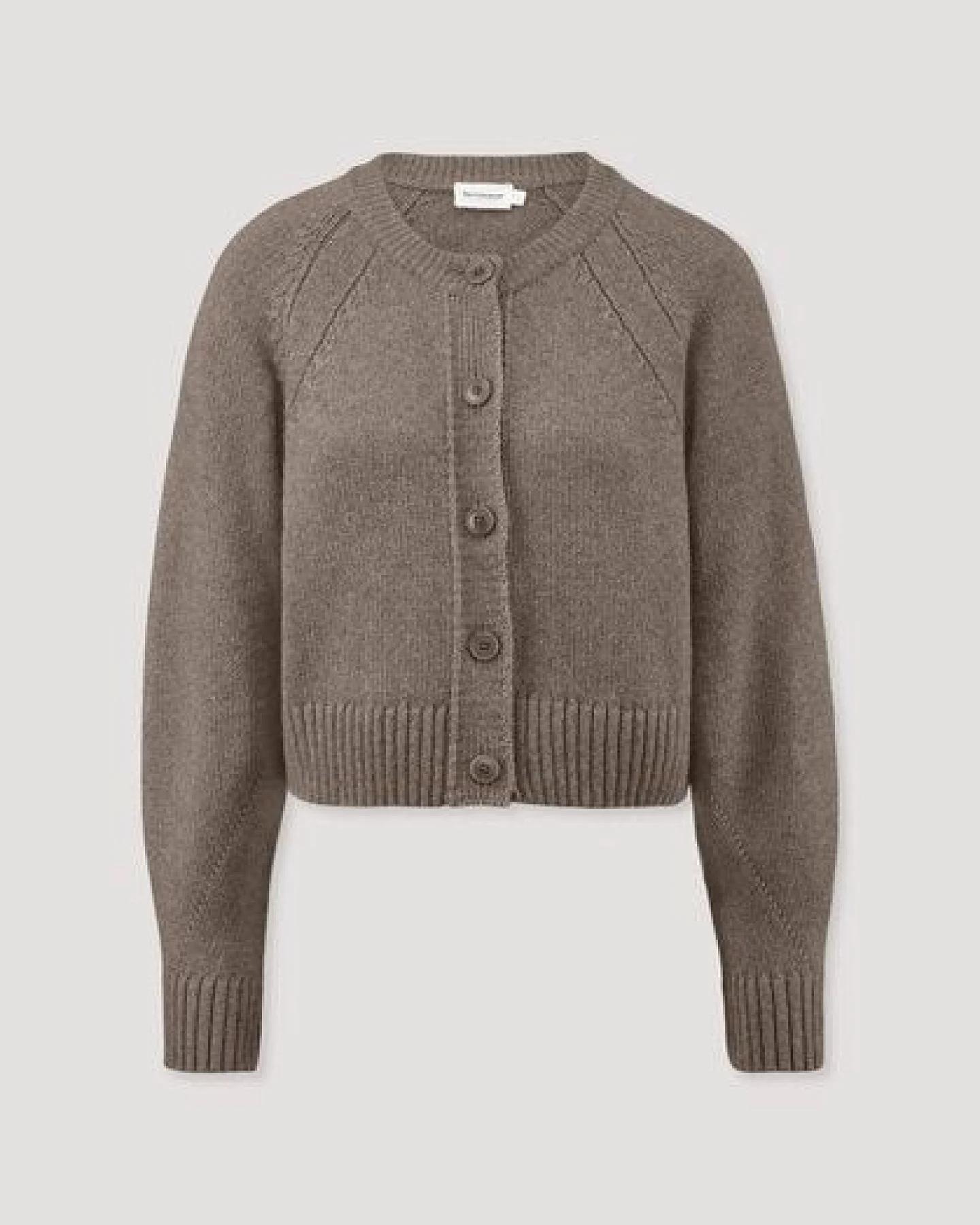 hessnatur Strick Jacke Relaxed Cropped aus Bio-Merinowolle mit Bio-Baumwolle – Ansicht 4
