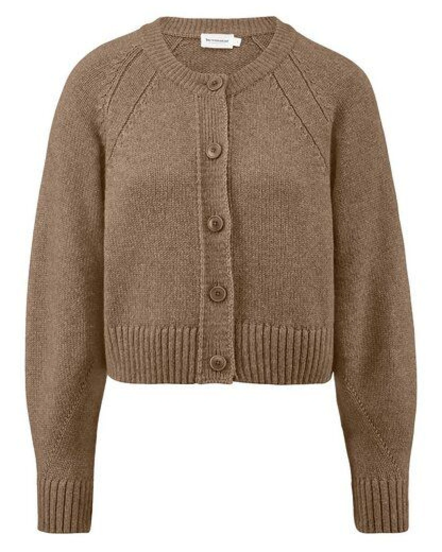 hessnatur Strick Jacke Relaxed Cropped aus Bio-Merinowolle mit Bio-Baumwolle – Ansicht 3