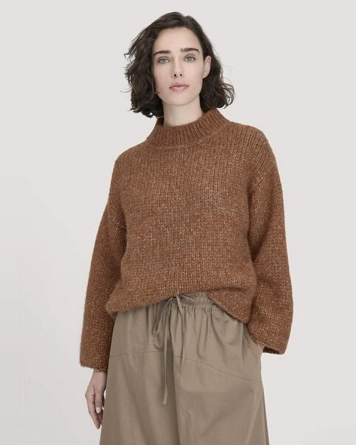 hessnatur Strick Pullover Relaxed aus Alpaka mit Bio-Baumwolle