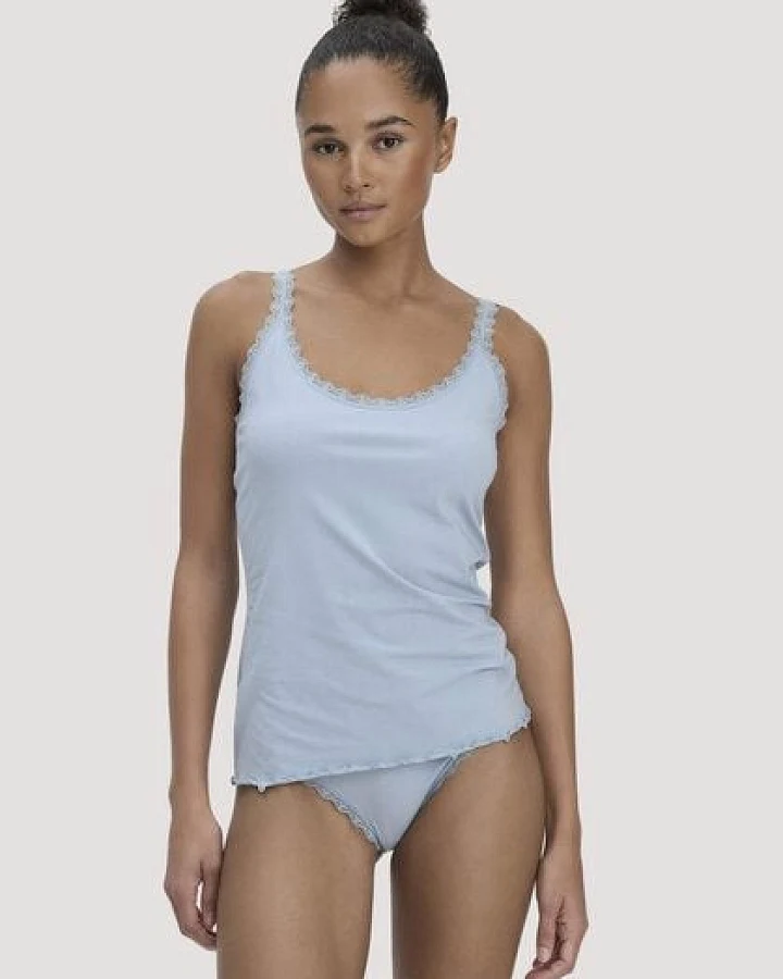 Produktseite: hessnatur Tanktop COTTON FEELING LACE aus Bio-Baumwolle
