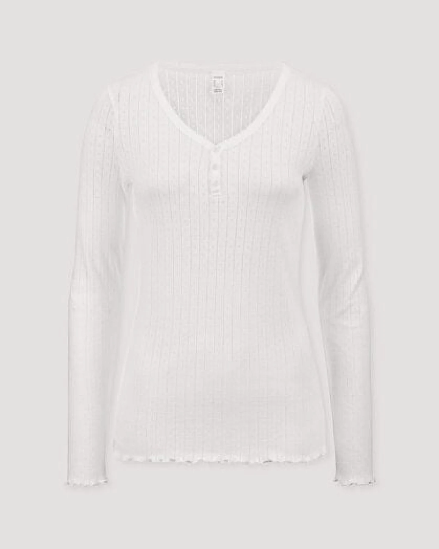 hessnatur Pointelle Henley Schlafshirt PURE COTTON aus reiner Bio-Baumwolle – Ansicht 4