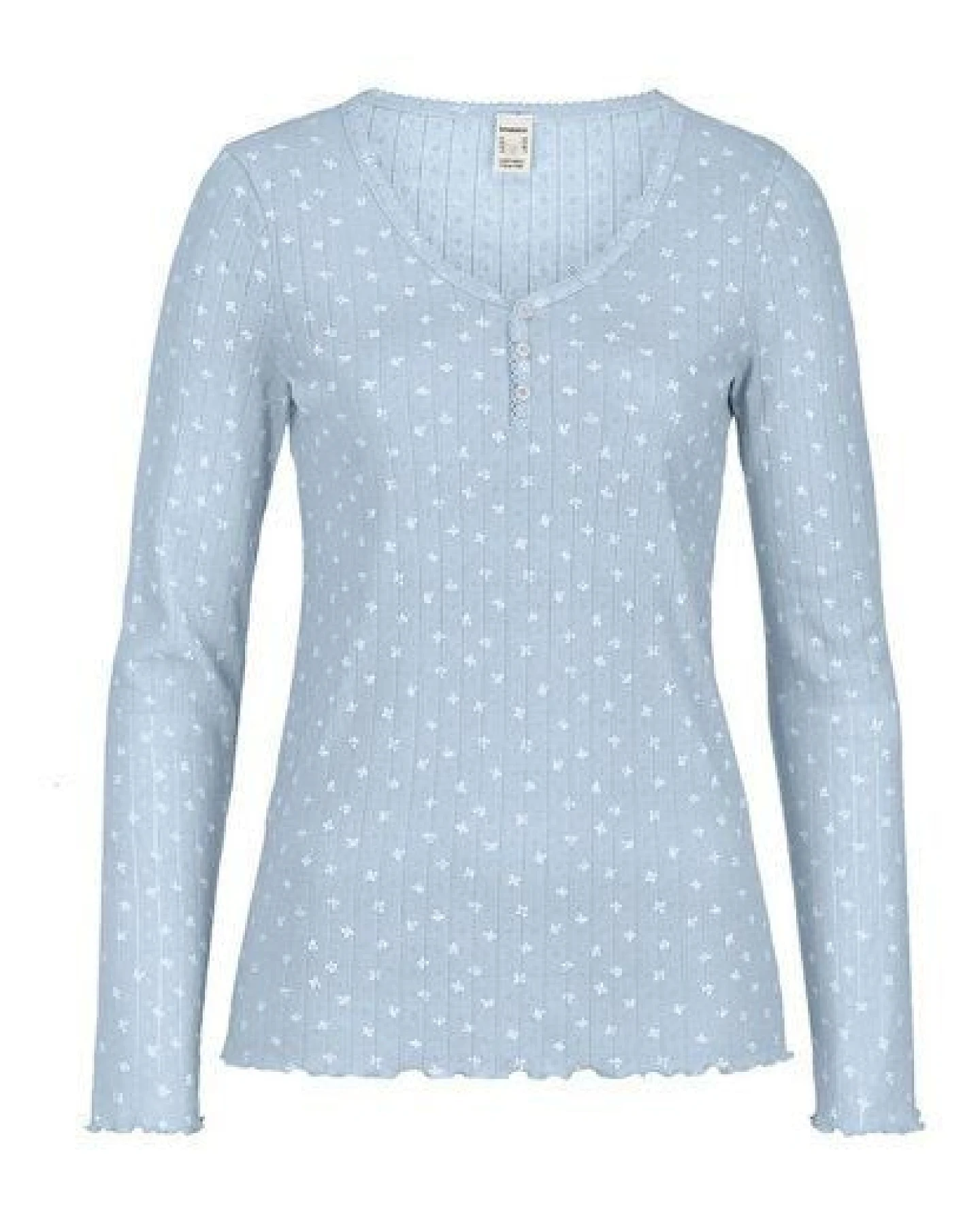 hessnatur Pointelle Henley Schlafshirt PURE COTTON aus reiner Bio-Baumwolle – Ansicht 3