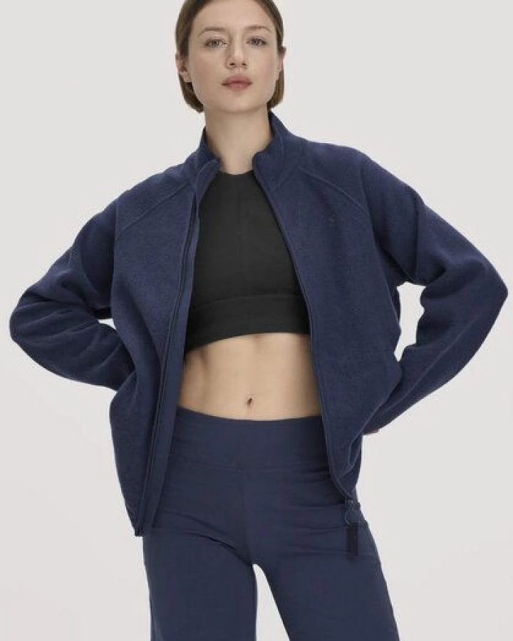 hessnatur Fleece Jacke Relaxed ACTIVE LIGHT aus Bio-Baumwolle