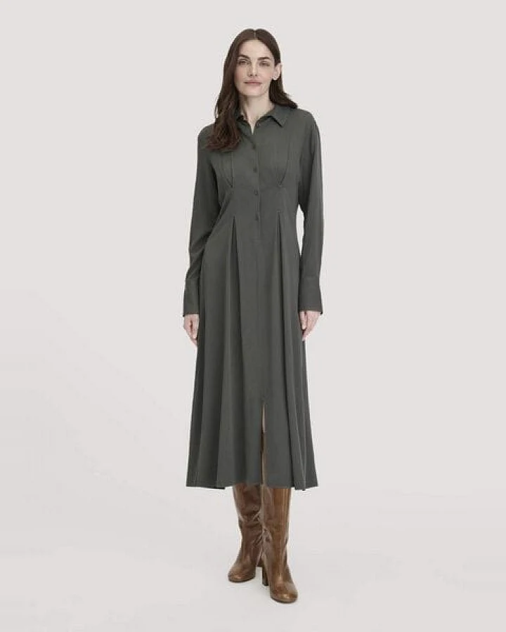 hessnatur Kleid Midi Regular aus reiner LENZING ECOVERO Viskose