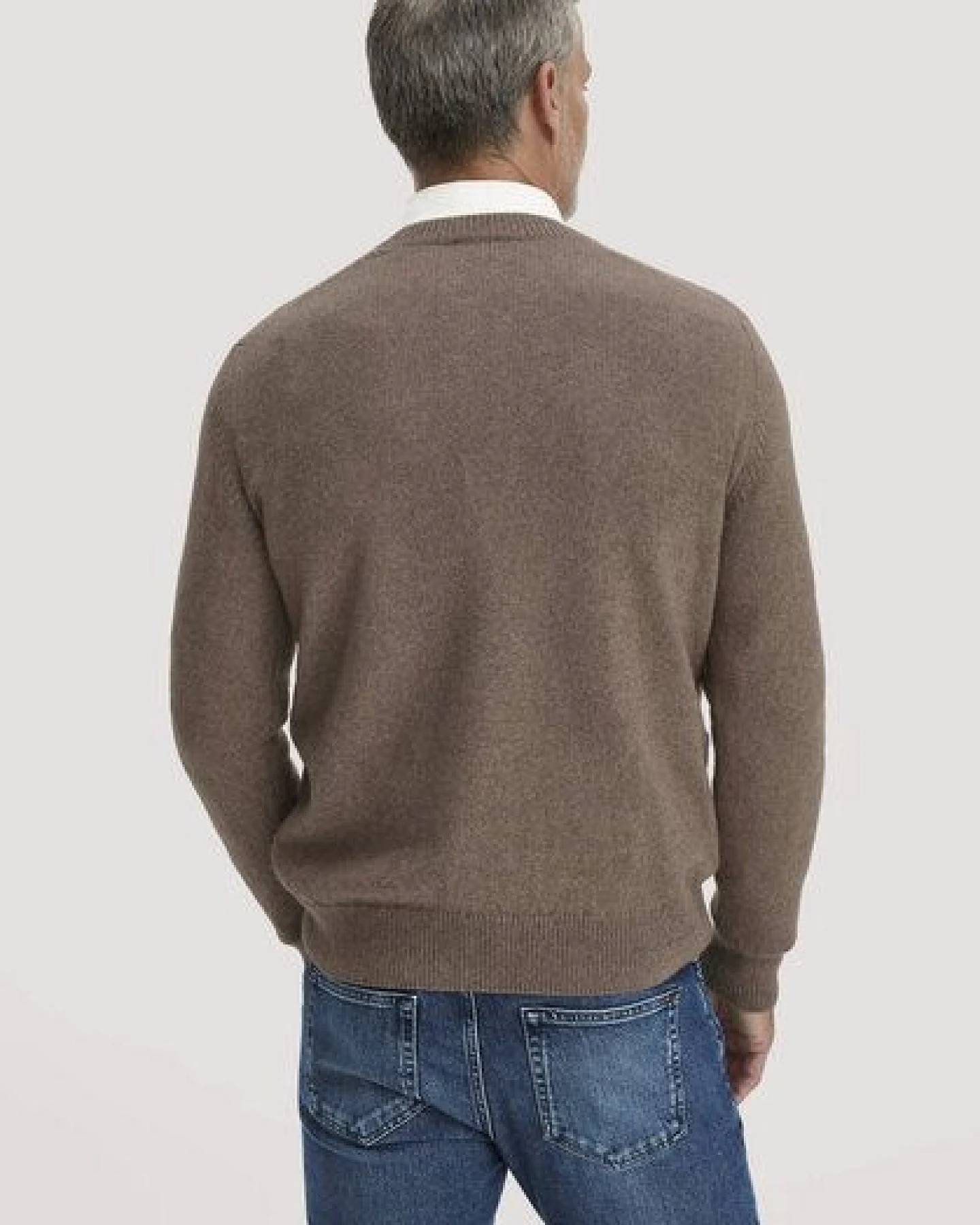 hessnatur Strick Pullover Regular aus Bio-Merinowolle mit Bio-Baumwolle – Ansicht 2