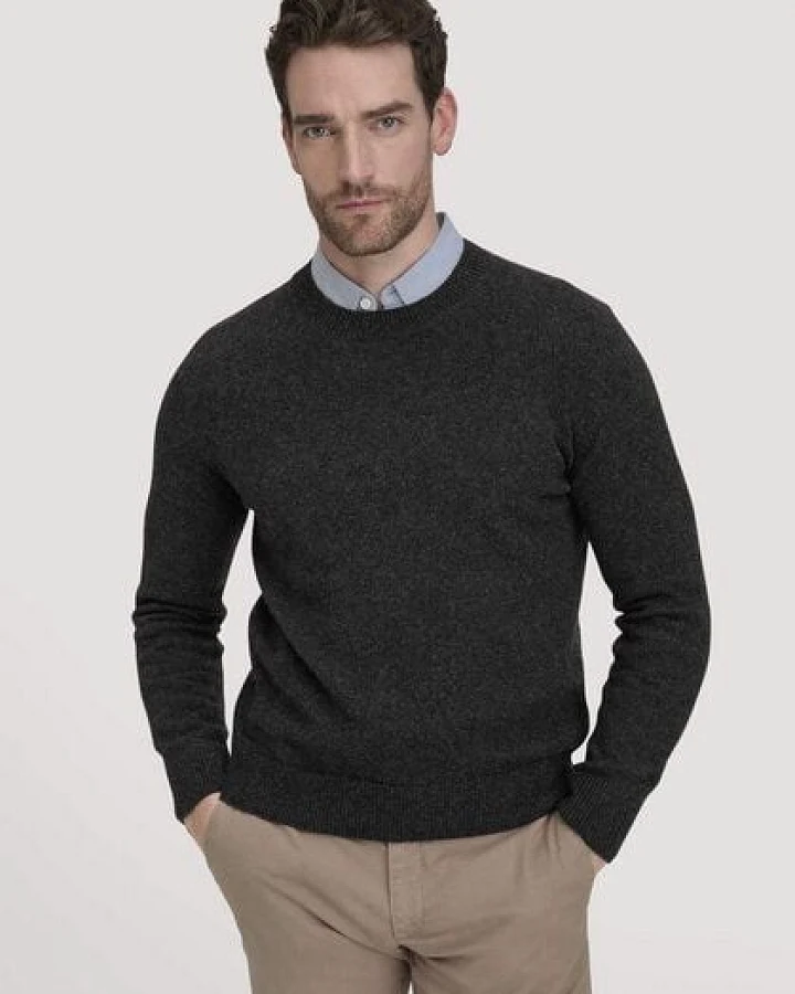 hessnatur Strick Pullover Regular aus Bio-Merinowolle mit Bio-Baumwolle