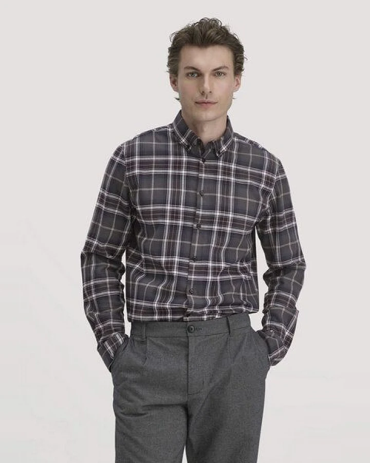 hessnatur Flanell Karo Hemd Regular aus reiner Bio-Baumwolle