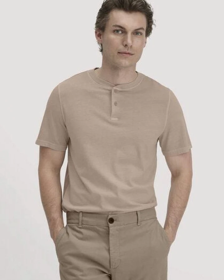 hessnatur Heavy Jersey Henley Shirt Relaxed aus reiner Bio-Baumwolle