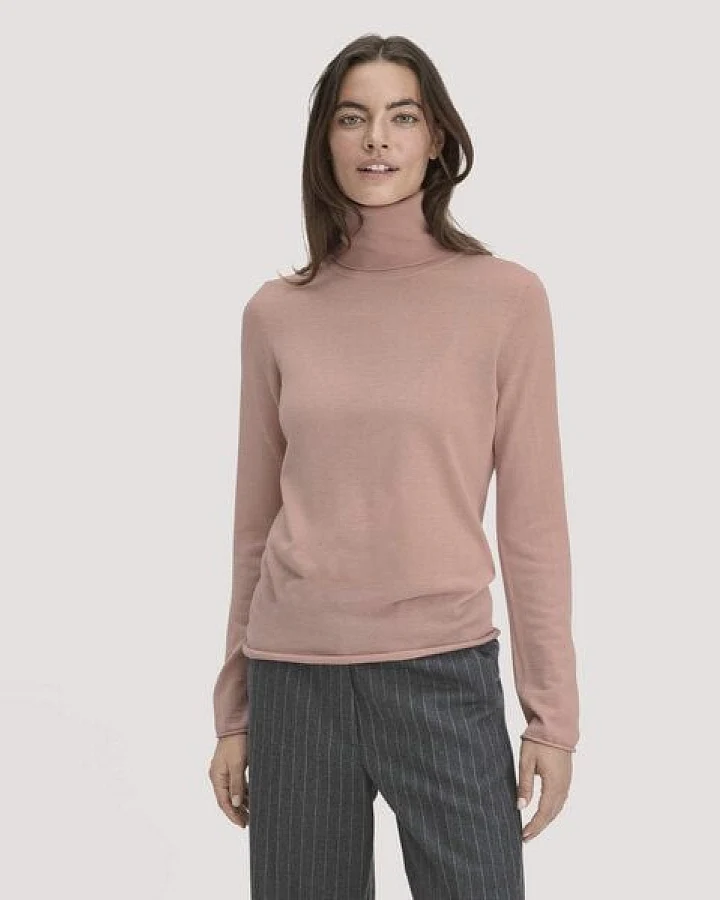 hessnatur Strick Rollkragen Pullover Slim aus reiner Bio-Merinowolle
