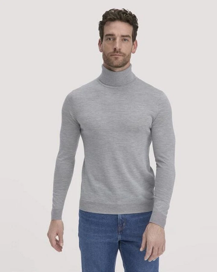 hessnatur Strick Rollkragen Pullover Regular aus reiner Bio-Merinowolle