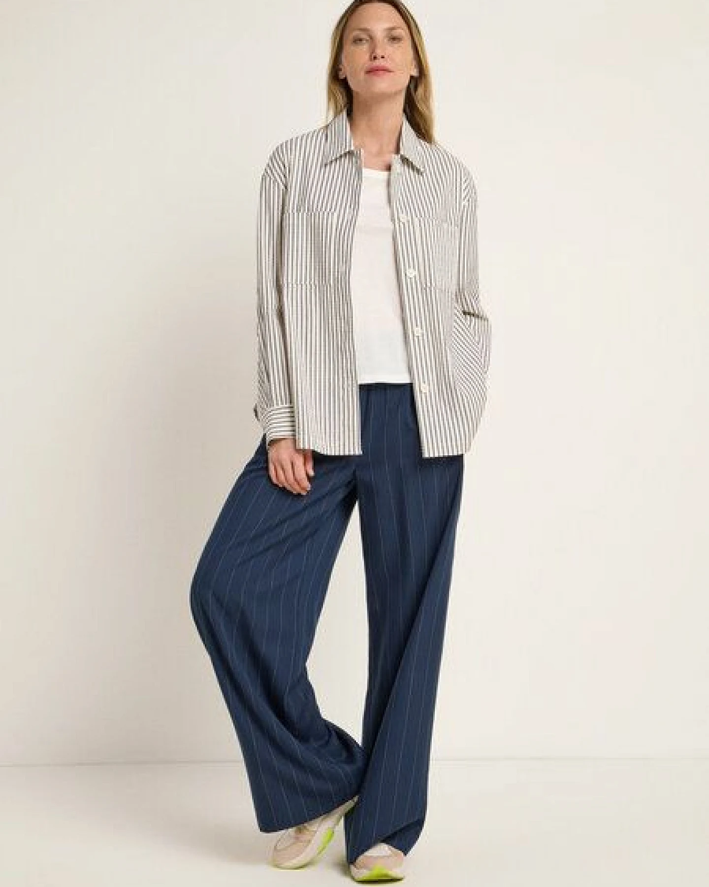 LANIUS Streifen Blusenjacke aus Bio-Baumwolle und TENCEL Lyocell – Ansicht 2