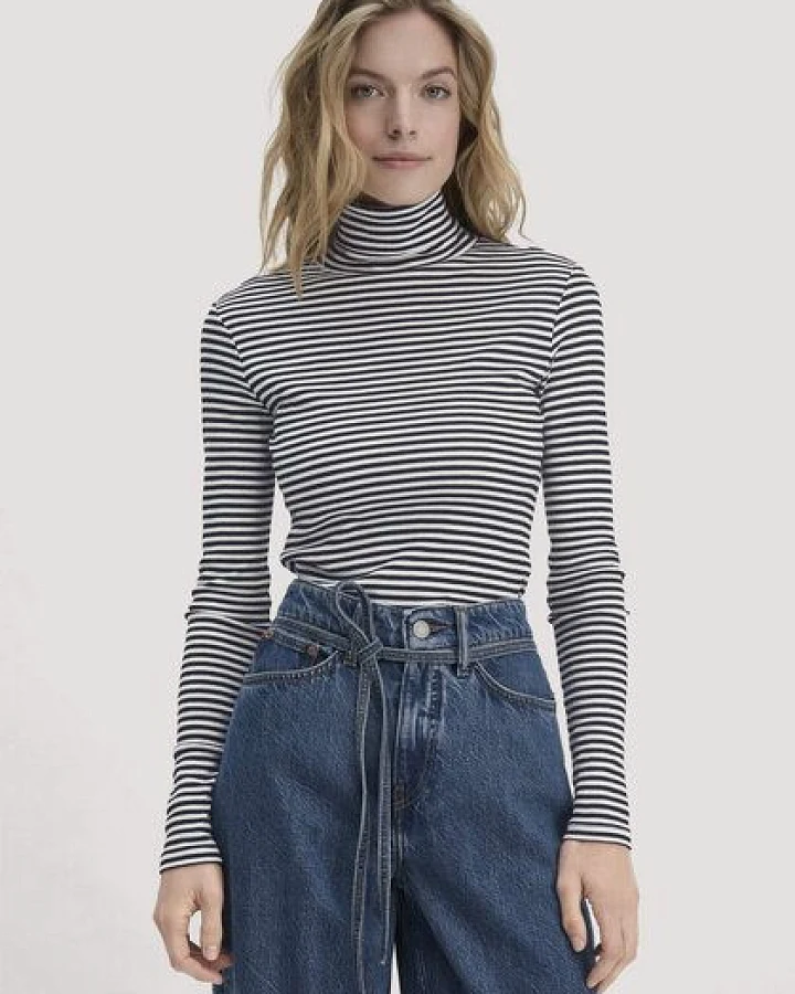 hessnatur Streifen Softrib Longsleeve Fitted aus Bio-Baumwolle und Modal