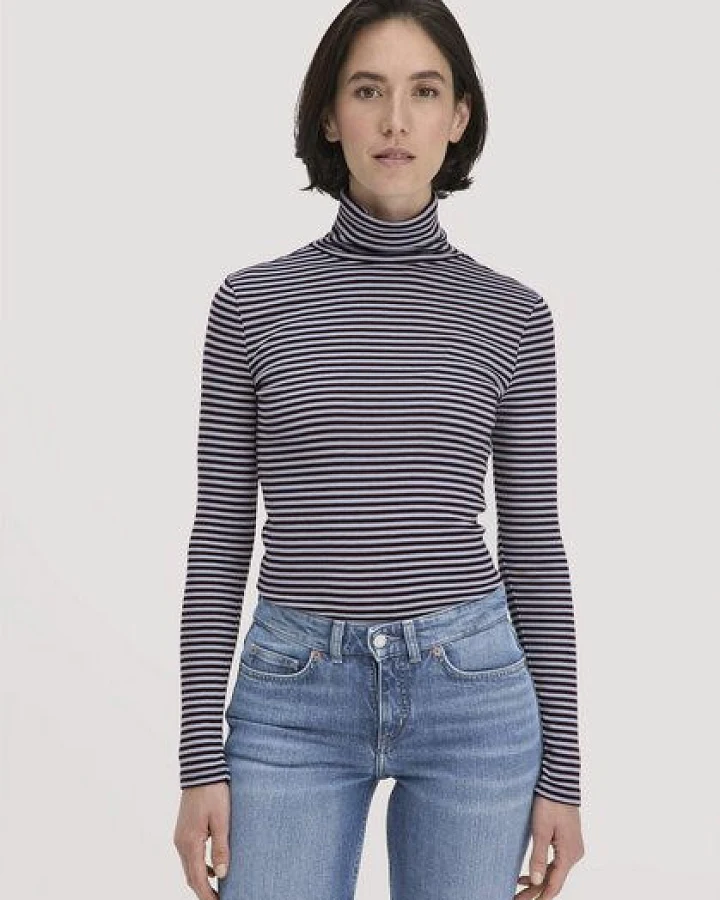 hessnatur Streifen Softrib Longsleeve Fitted aus Bio-Baumwolle und Modal