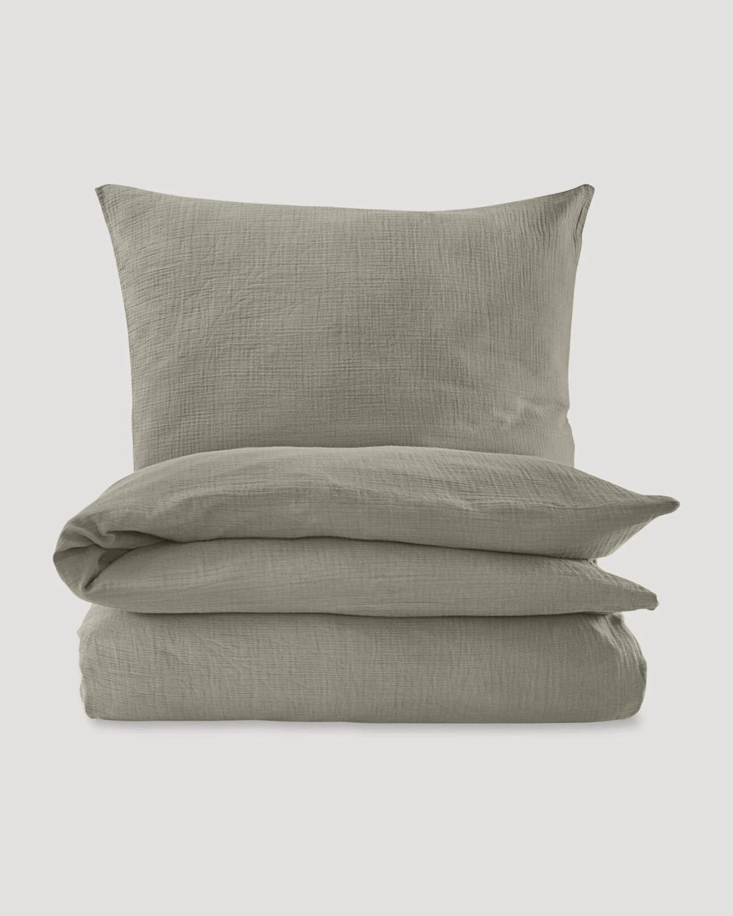 hessnatur Musselin Bettwäsche-Set aus Bio-Baumwolle - grün - Größe 135x200 / 80x80 cm – Ansicht 4