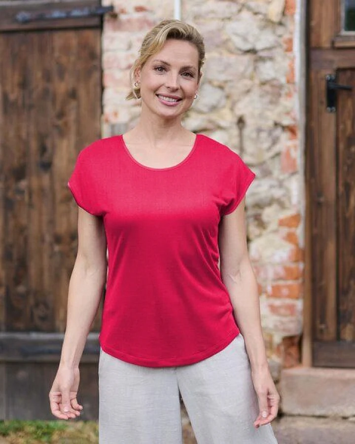 Kokon Zwo Basic Shirt mit überschnittenem Arm 43% Seide (peacesilk), 17% Leinen