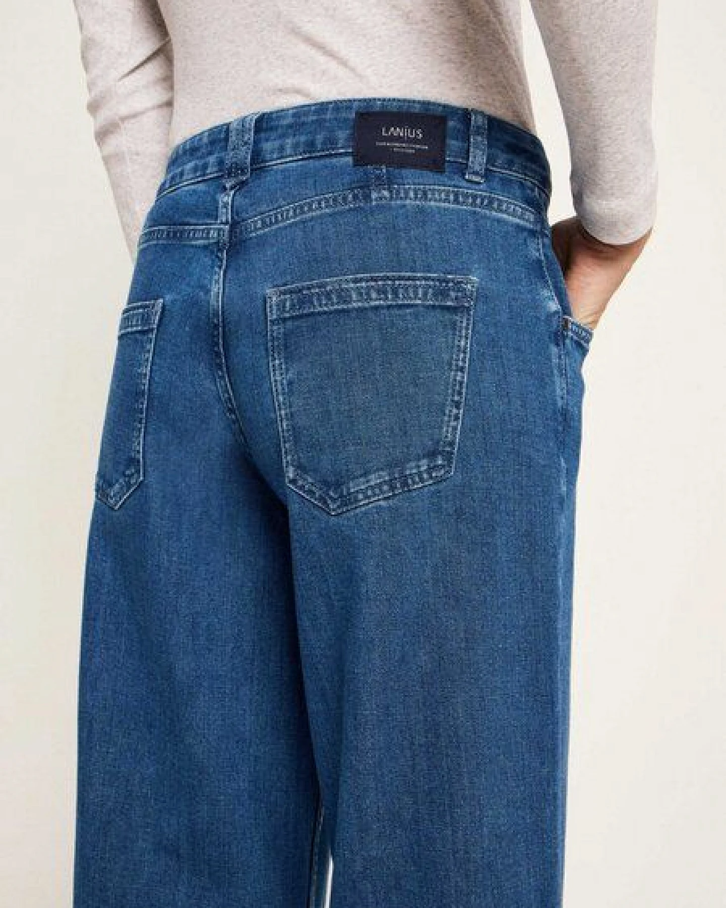 LANIUS Marlenejeans mit Bundfalte aus Bio-Baumwolle – Ansicht 4