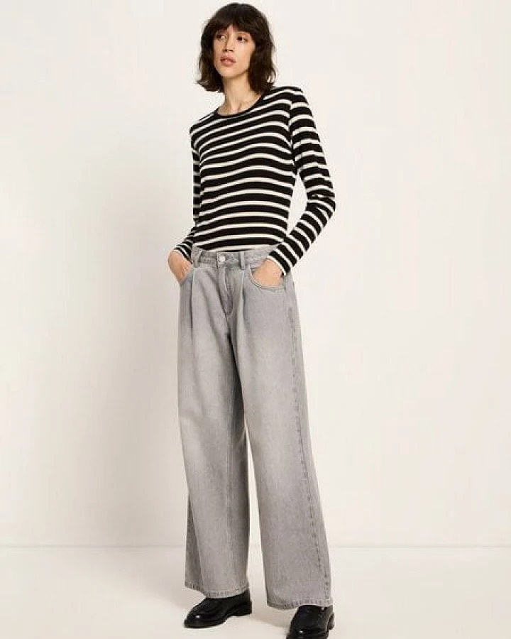 LANIUS Marlenejeans mit Bundfalte (GOTS) aus Bio-Baumwolle
