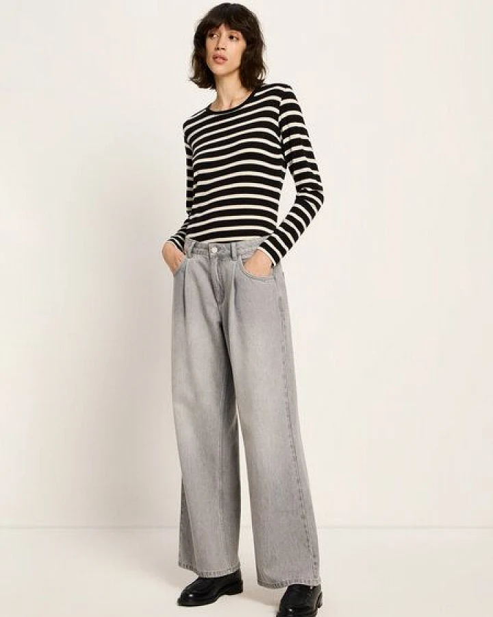 LANIUS Marlenejeans mit Bundfalte (GOTS) aus Bio-Baumwolle