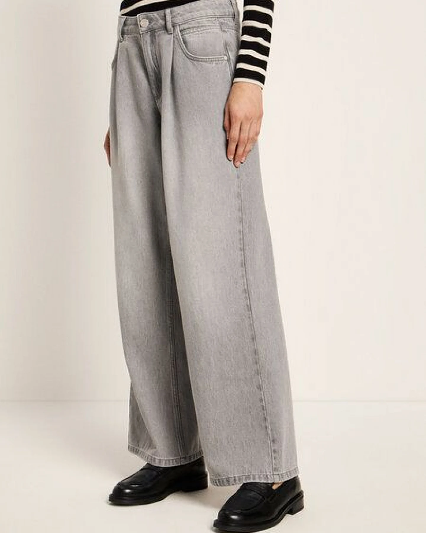 LANIUS Marlenejeans mit Bundfalte (GOTS) aus Bio-Baumwolle – Ansicht 2