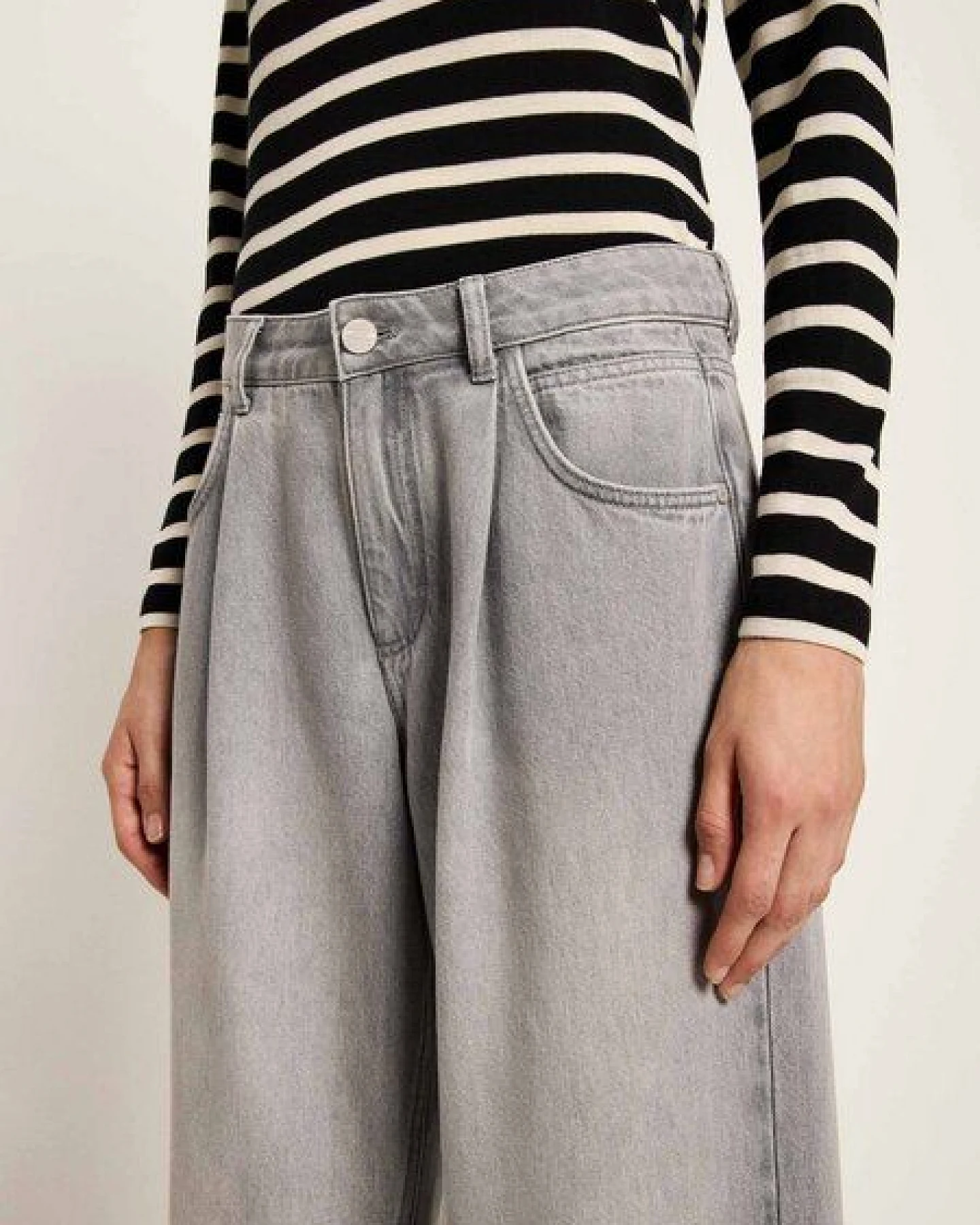 LANIUS Marlenejeans mit Bundfalte (GOTS) aus Bio-Baumwolle – Ansicht 3