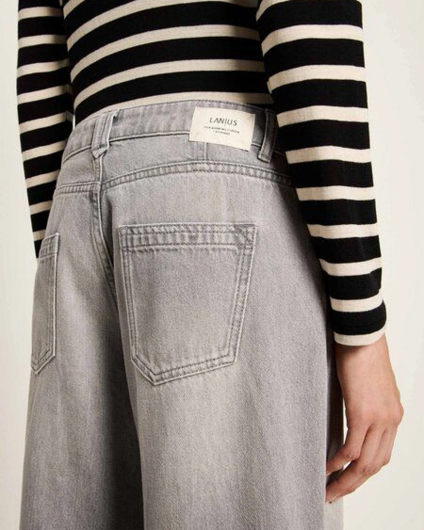LANIUS Marlenejeans mit Bundfalte (GOTS) aus Bio-Baumwolle – Ansicht 4