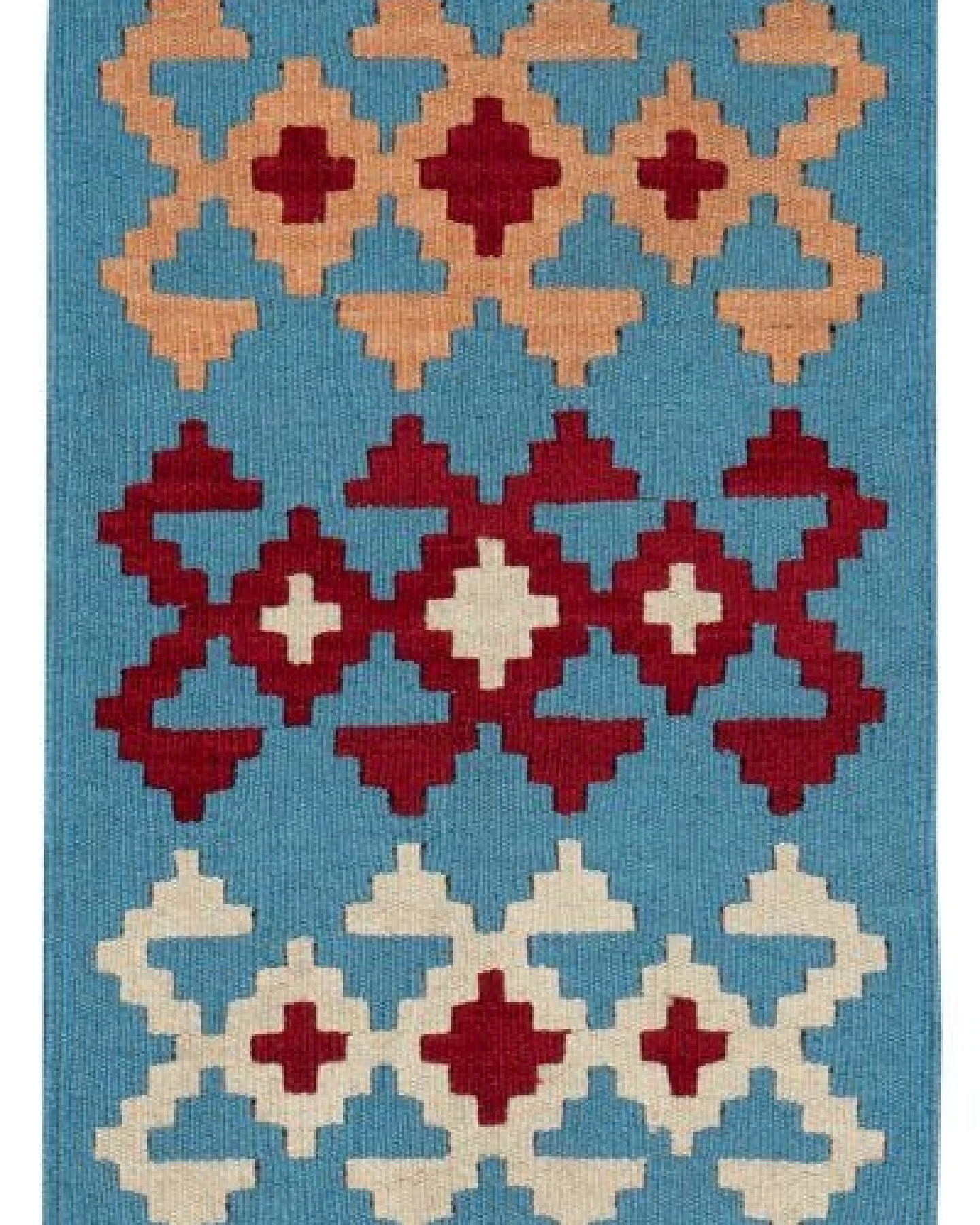 Kelim Gashgai Blau „Rugtales“ aus Schurwolle, 43x65 cm – Ansicht 3