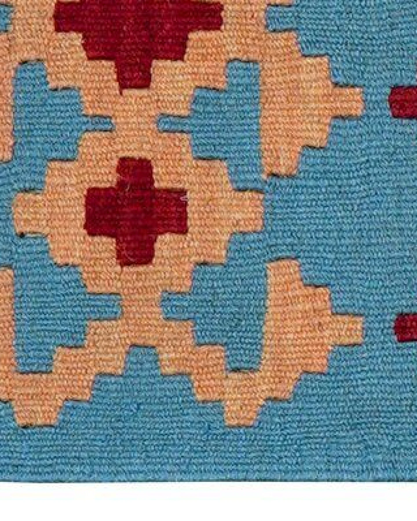 Kelim Gashgai Blau „Rugtales“ aus Schurwolle, 43x65 cm – Ansicht 4