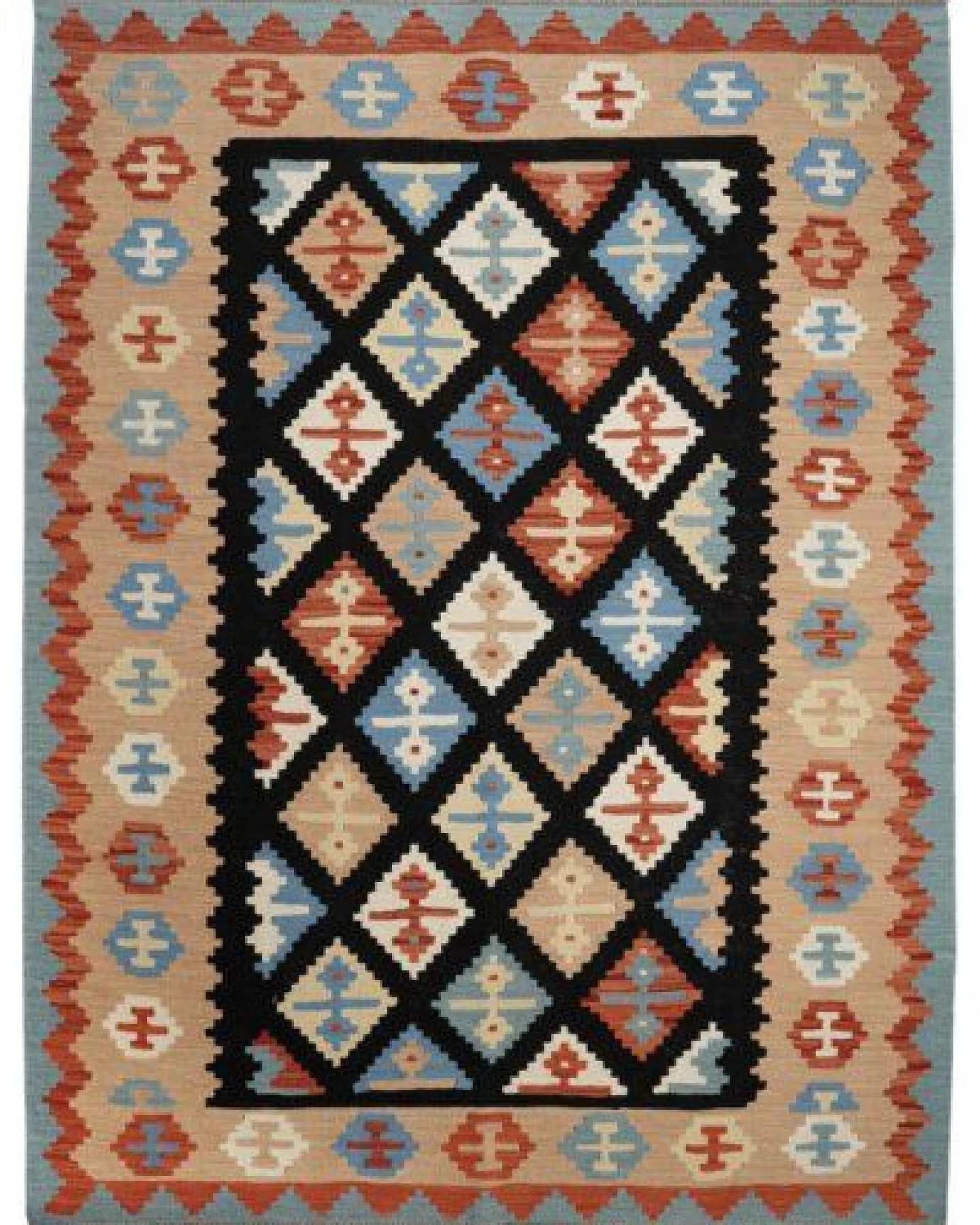 Kelim Gashgai Schwarz „Rugtales“ aus Schurwolle, 156x204 cm – Ansicht 3