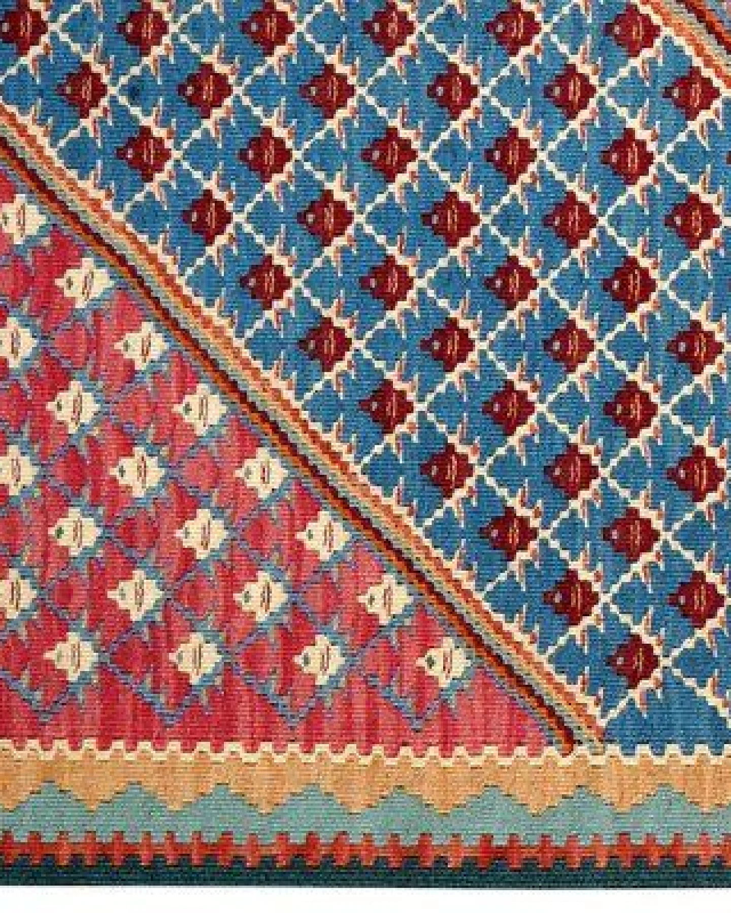 Kelim Senneh Blau „Rugtales“ aus Schurwolle, 105x150 cm – Ansicht 3