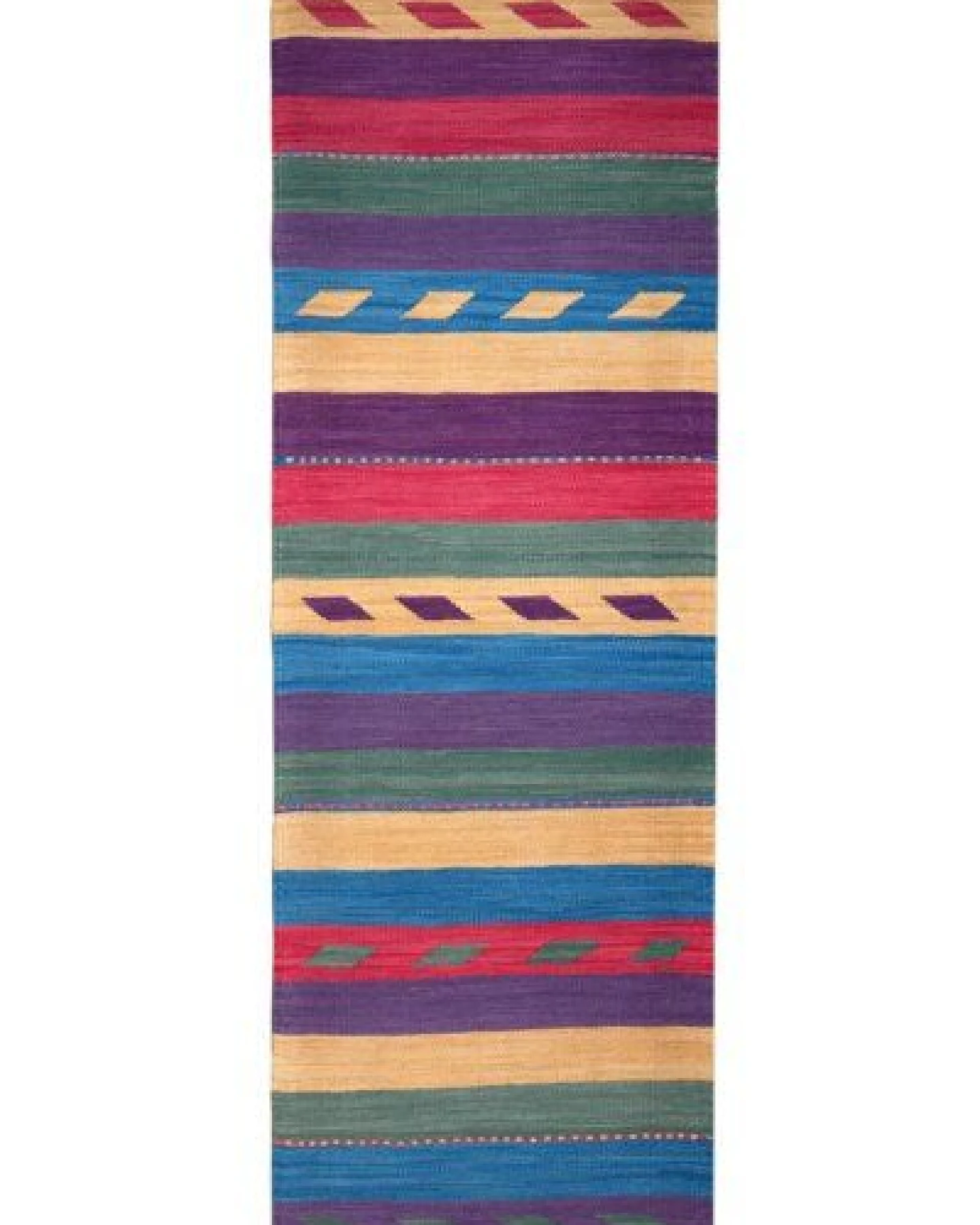 Kelim Gashgai Mehrfarbig „Rugtales“ aus Schurwolle, 64x203 cm – Ansicht 3
