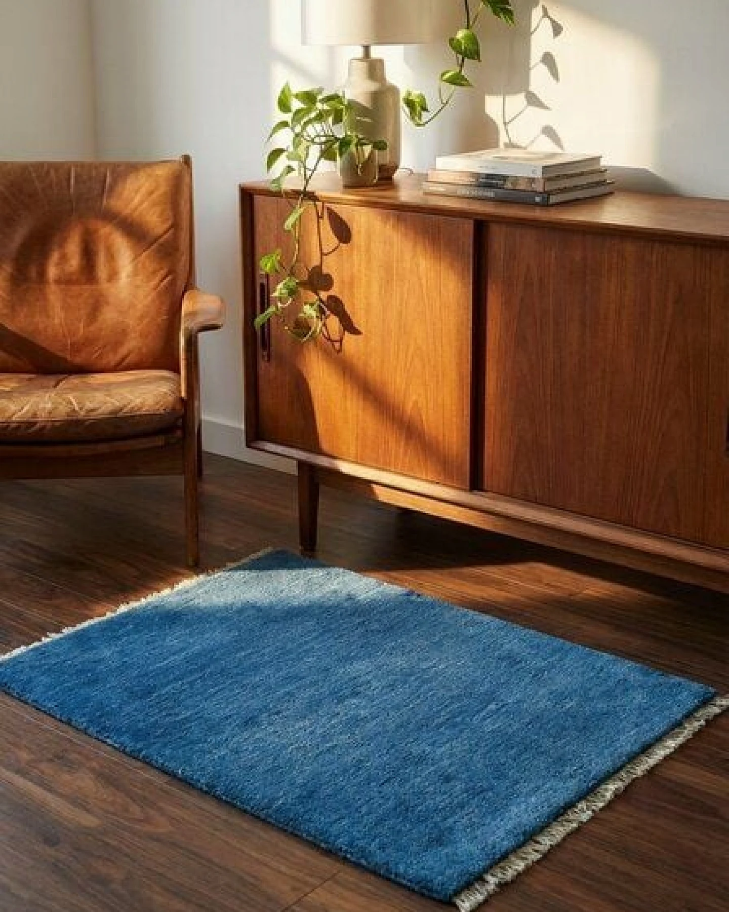 Gabbeh Blau „Rugtales“ aus Schurwolle, 64x90 cm – Ansicht 2