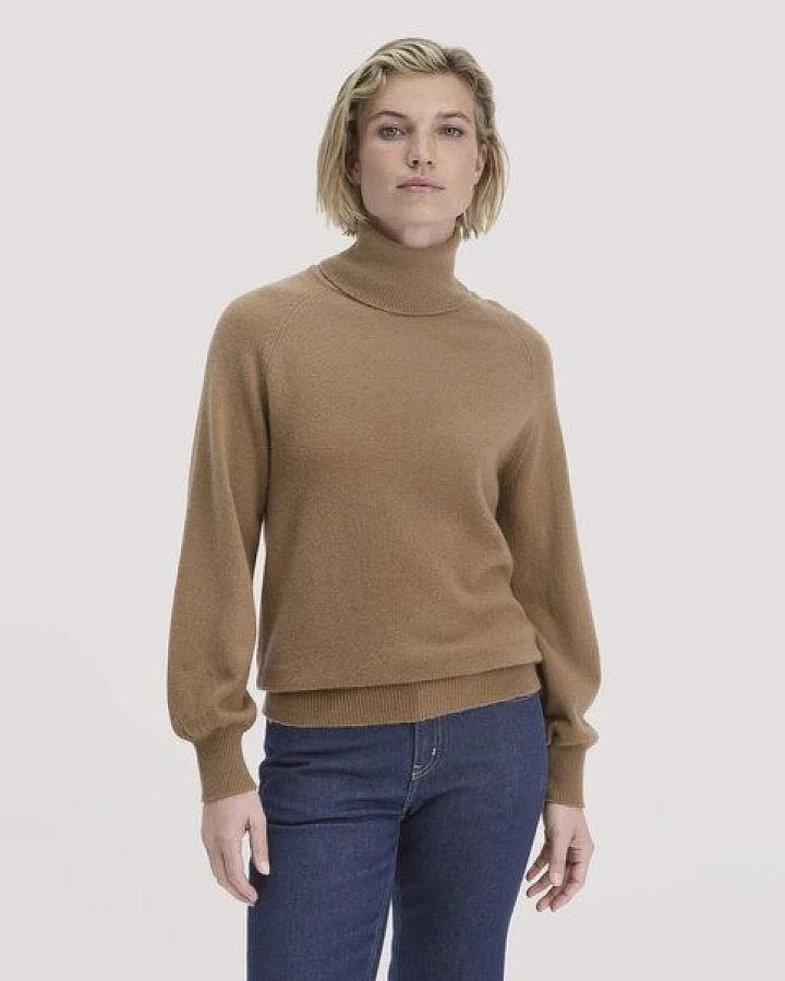 hessnatur Strick Rollkragen Pullover Relaxed BETTER RECYCLING aus reinem Kaschmir